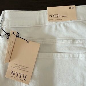 NYDJ White Wide-Leg Ankle Pants